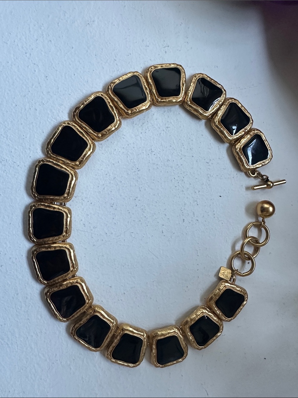 Anne Klein Gold-Tone Necklace with Black Inset Stones